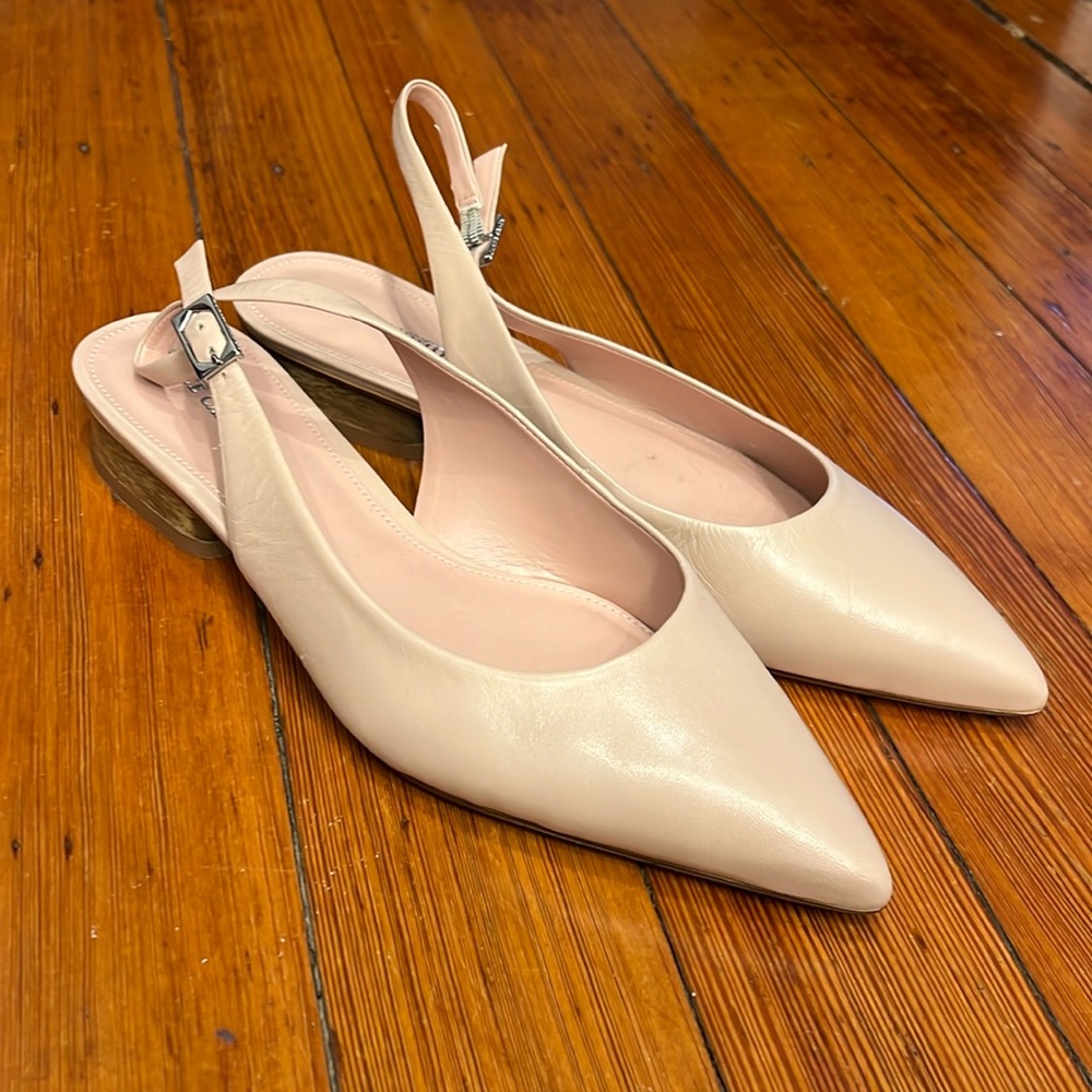 Nude sling back Vince Camuto flats (1 inch heel)